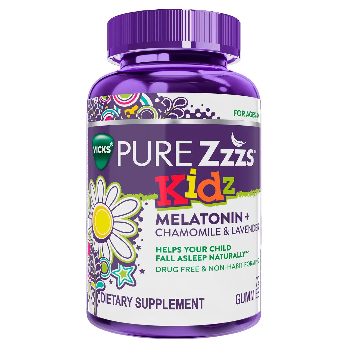 Pure Zzzs Pure Kids Melatonin Gummies - 72ct: Dietary Supplements, Berry Flavor