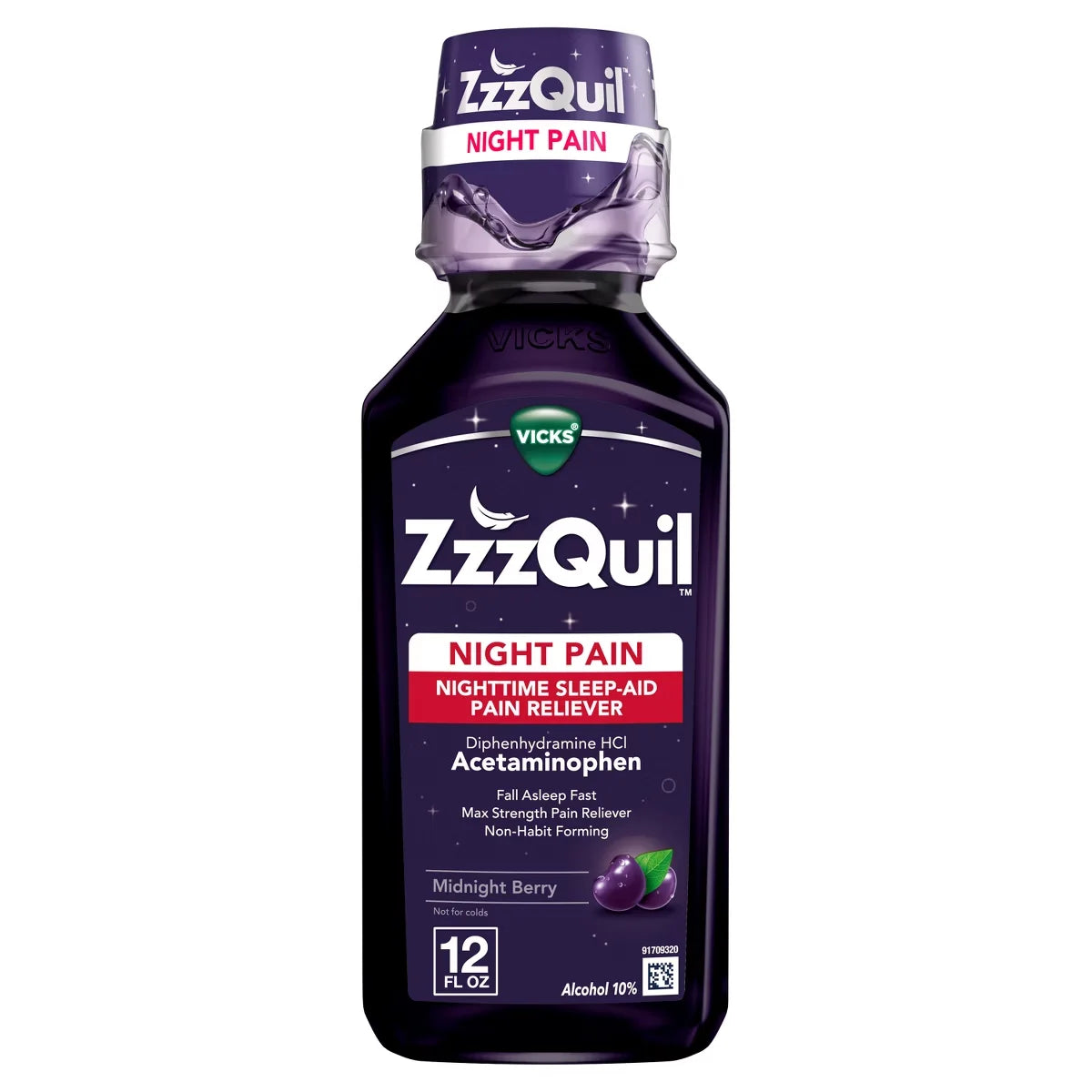 ZzzQuil Night Pain Liquid - Acetaminophen - 12 fl oz